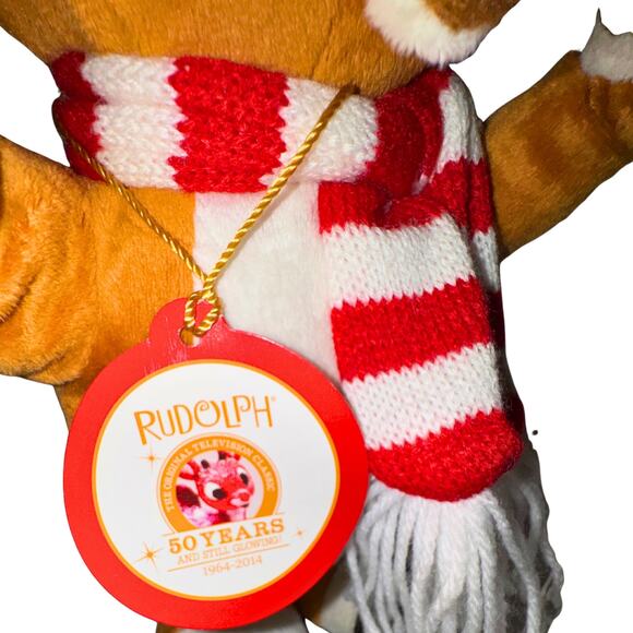 Rudolph the Red-Nosed Reindeer 50th Anniversary Plush | Light-Up Nose | 14” - Picture 6 of 10